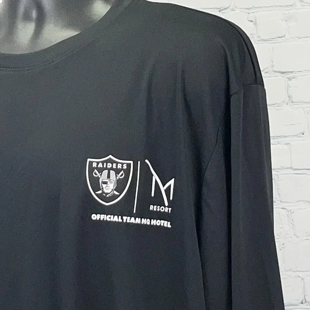 Las Vegas Raiders M Resort T Shirt 2XL XXL Black Long Sleeve Casino Dunbrooke